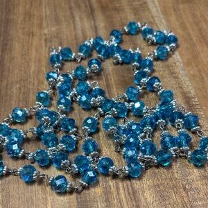 56" Elegant Blue Crystal Necklace